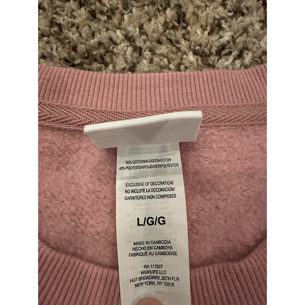 Reebok Womens Classic Crew Sweatshirt, Pink, Large - Picture 5 of 7